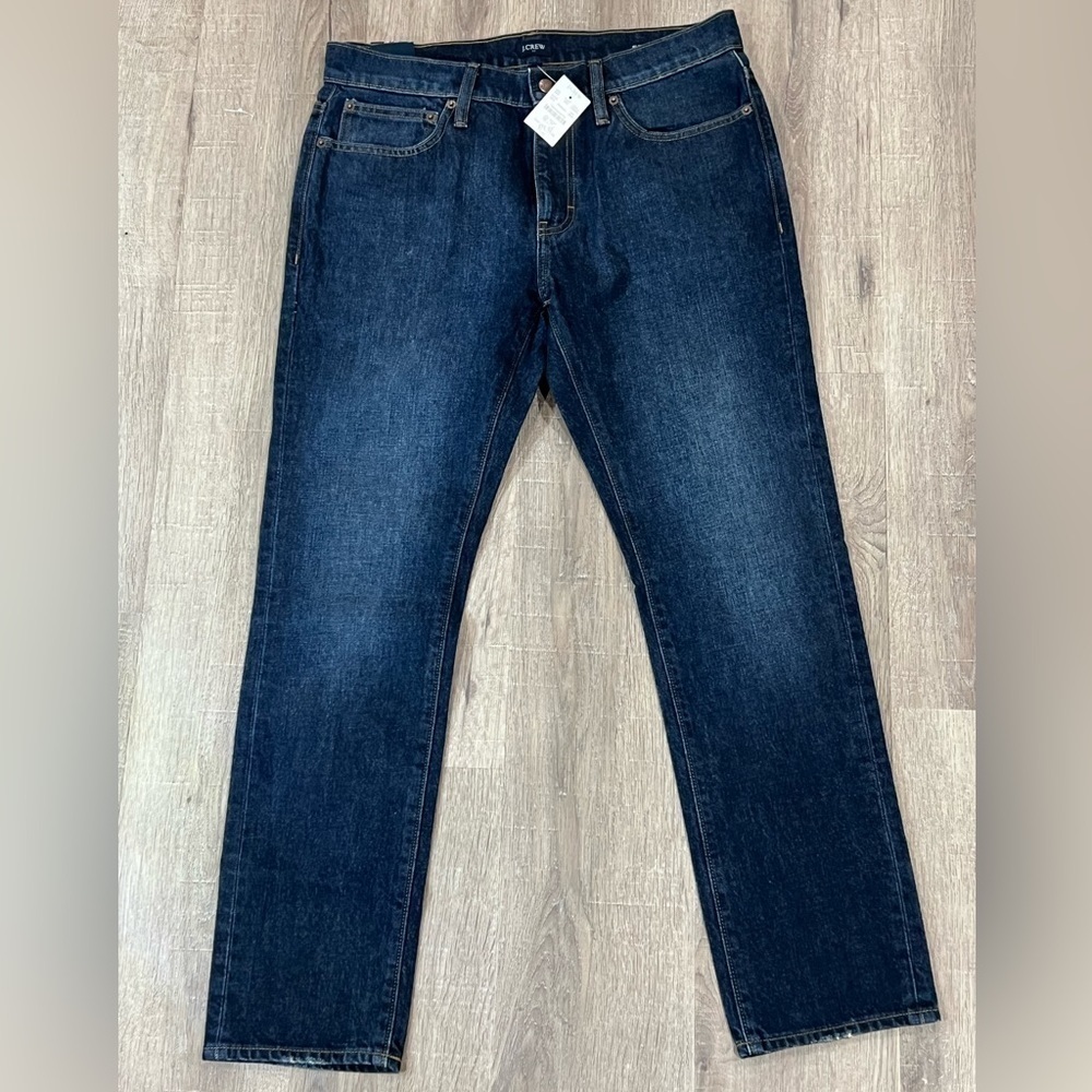 NWT J. Crew Men’s Rigid Slim 33W 30L Dark Wash Classic Jeans Denim Bonobos